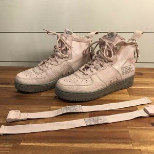 NIKE SF AF1 MID AIR FORCE ONE 1 AA3966 600 SILT RED | WOMENS SIZE 8 w/ Straps